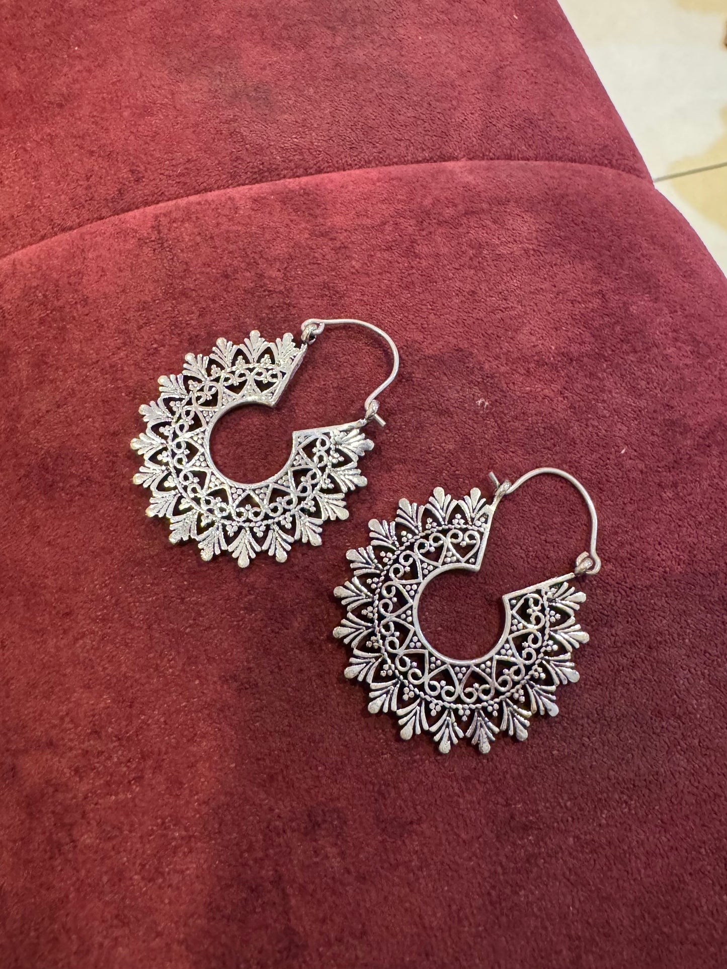 Sunflare Filigree Hoops Earrings