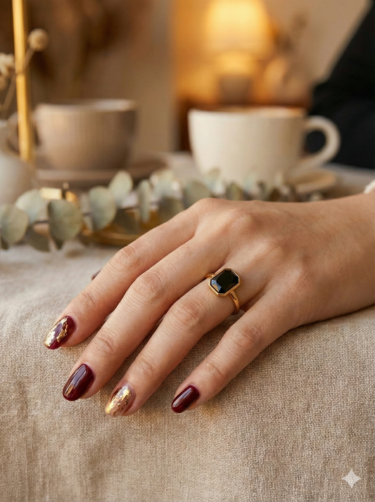 The Emerald-Cut Noir Rings