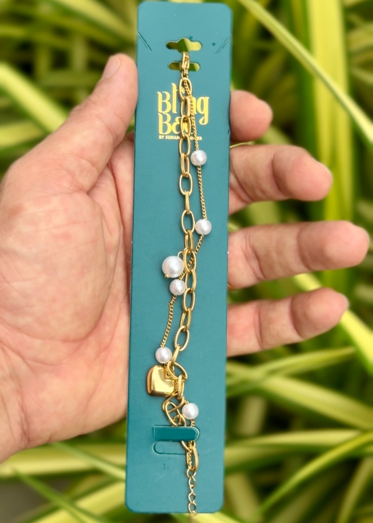 Pearl Lock Charm Layered Bracelet ✨