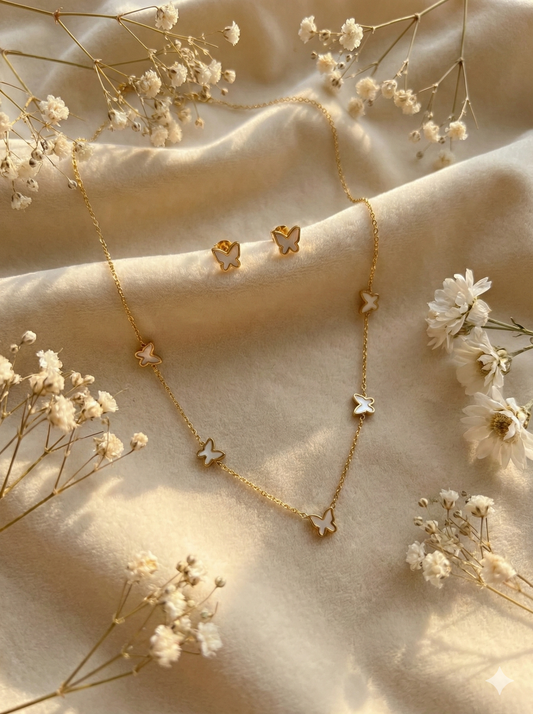The Butterfly Whisper Necklace & Earrings Set