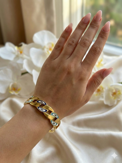 Nazar Link Cuff Bangle