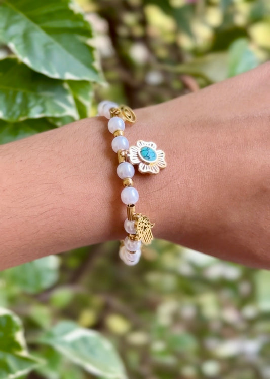 Turquoise Bloom Charm Bracelets 🧿✨