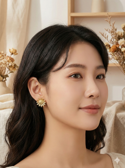 Golden Sunflower Studs