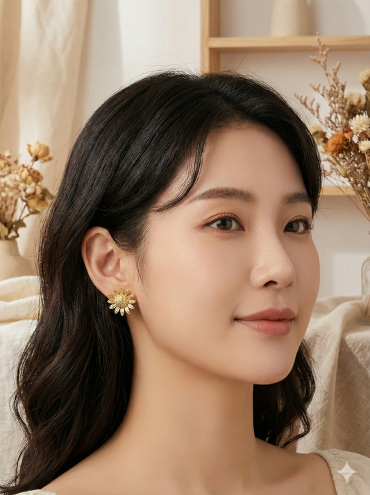 Golden Sunflower Studs