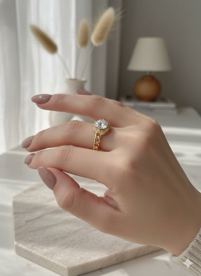 The Golden Halo Ring (Adjustable)