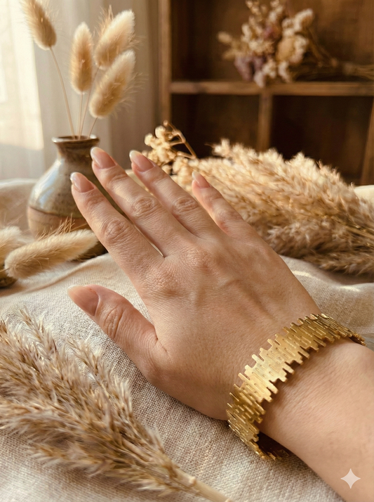 Aurora Grid Cuff Bangle