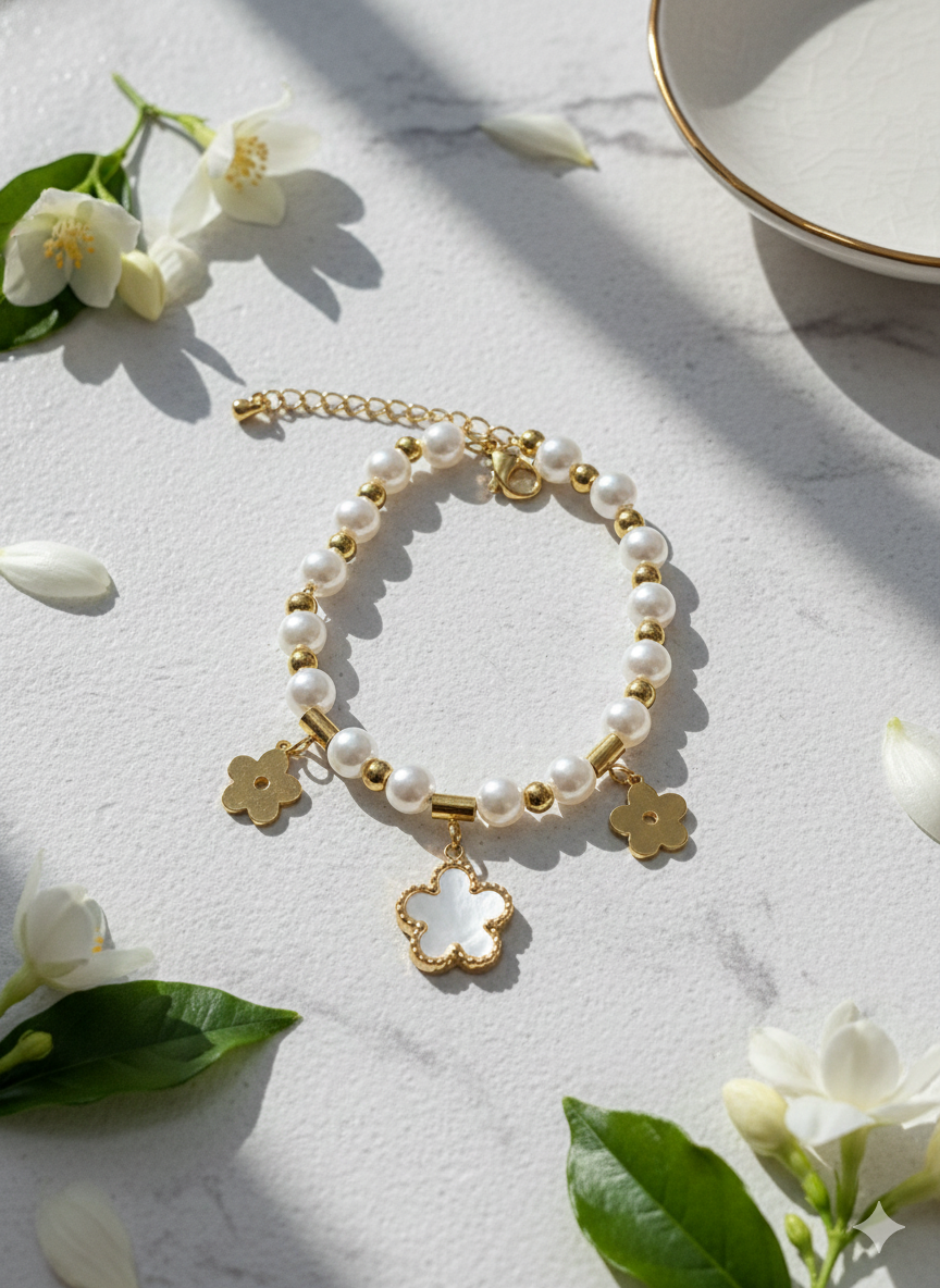 Pearlescent Petals Bracelets