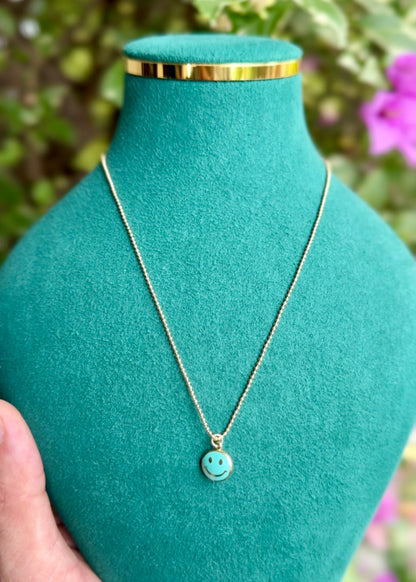 Happy Vibes Smiley Necklace (Double side)