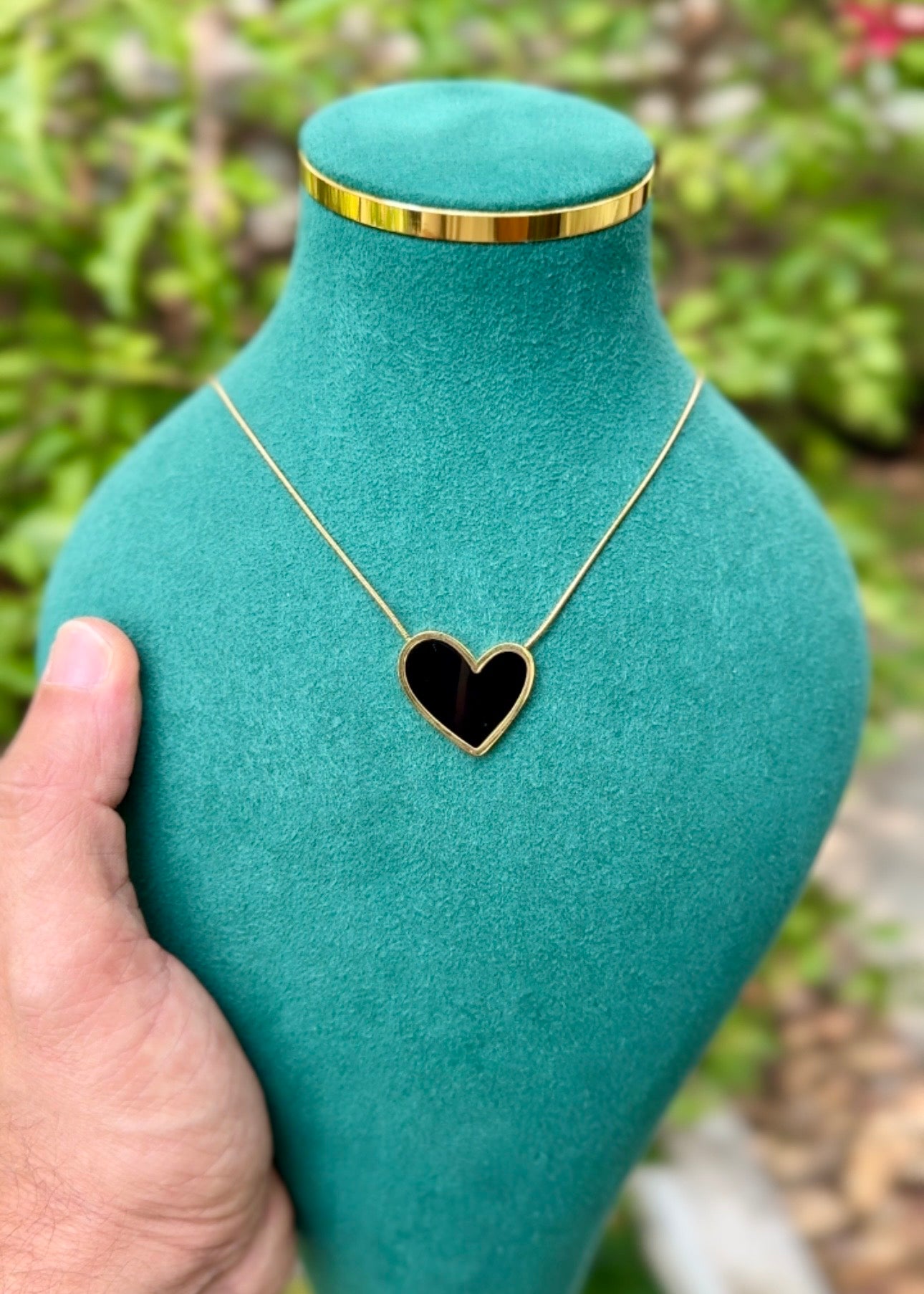 Midnight Heart Pendant Necklace 🖤✨