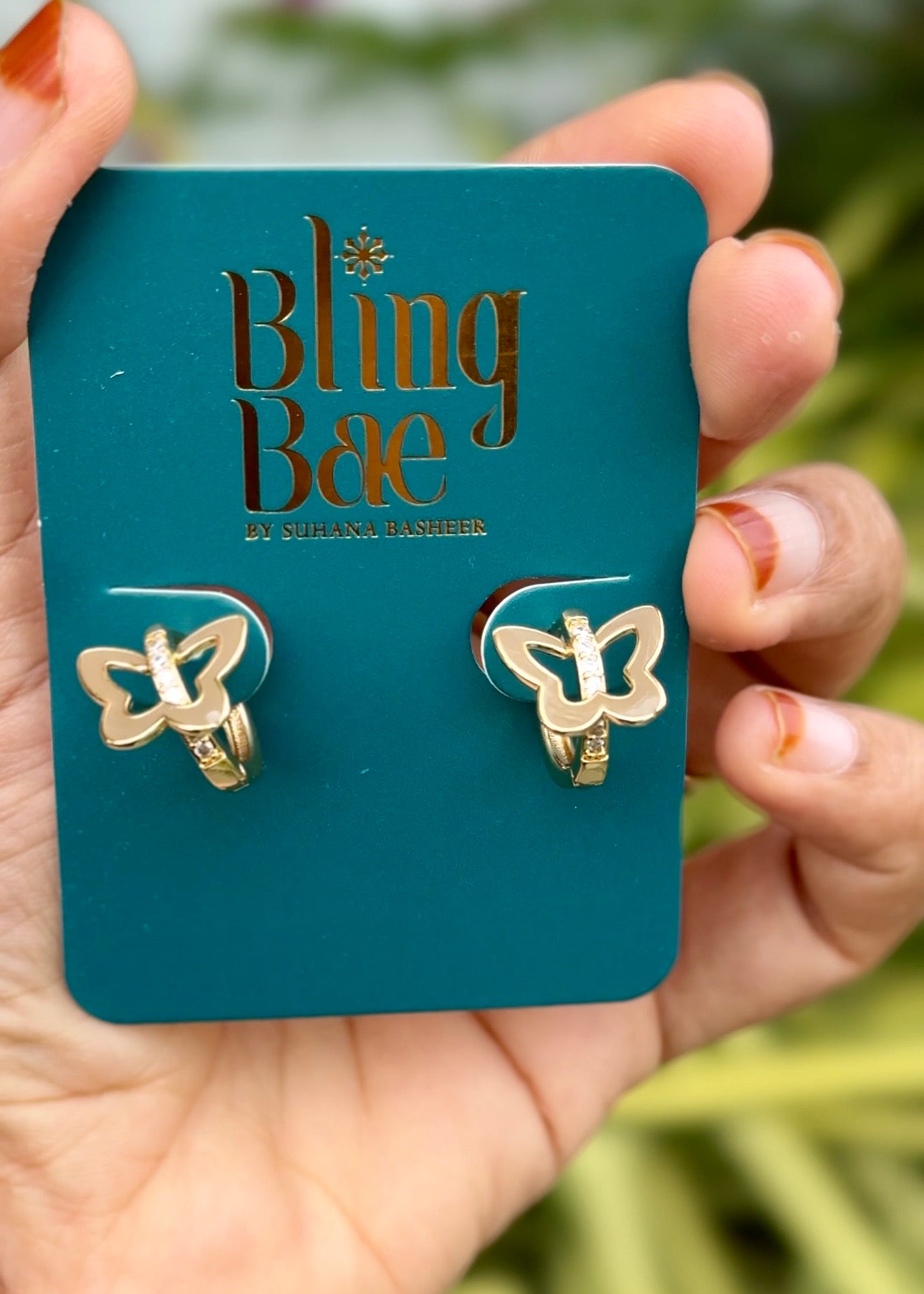Golden Butterfly Hoop Earrings