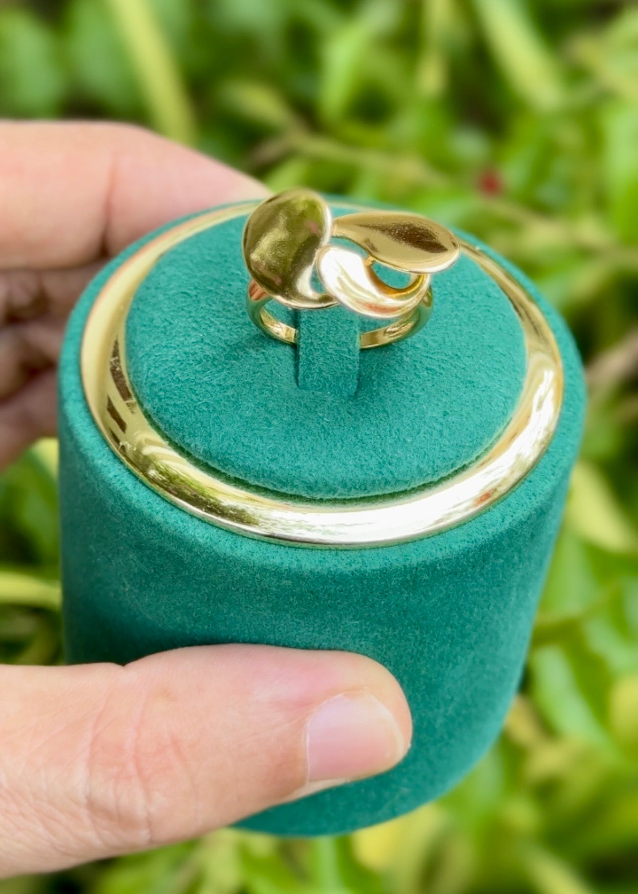 Golden Petal Statement Rings (Adjustable)