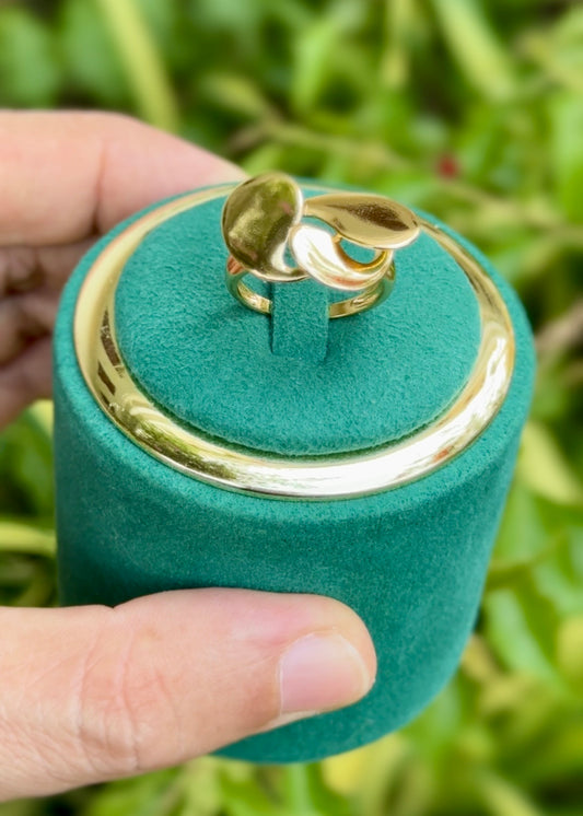 Golden Petal Statement Rings (Adjustable)