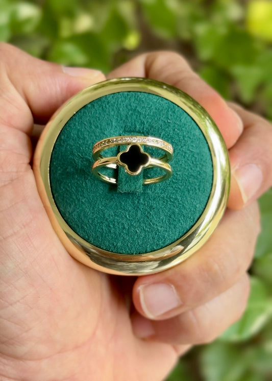 Midnight Clover Eternity Band Rings✨(Adjustable)