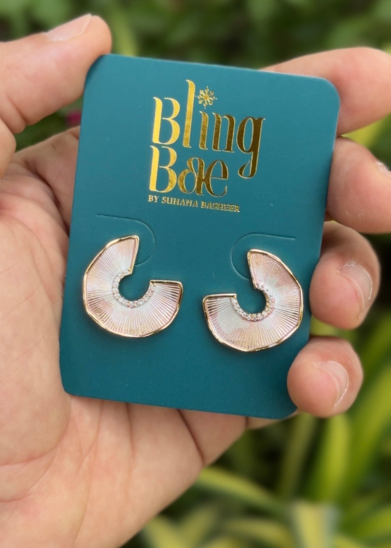 Ivory Radiance Arc Studs