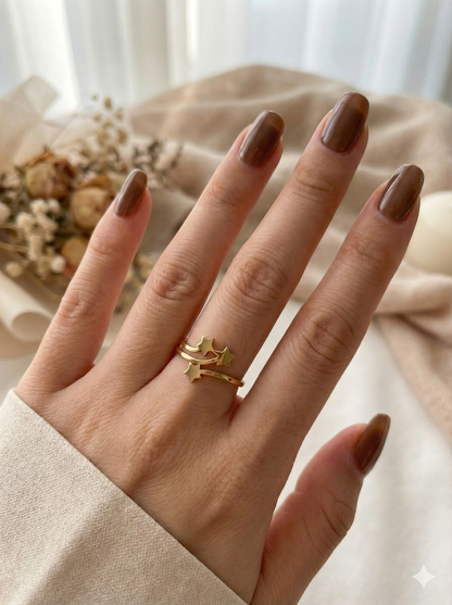 The Golden Star Trio Wrap Rings