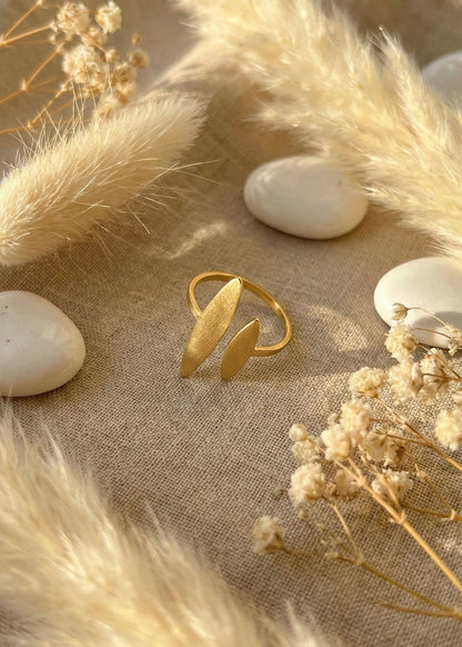 Golden Navette Pair Rings