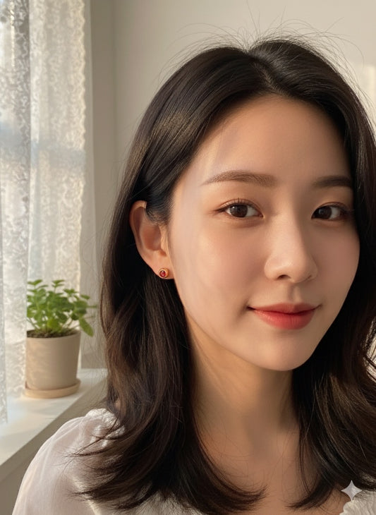 Crimson Sparkle Studs