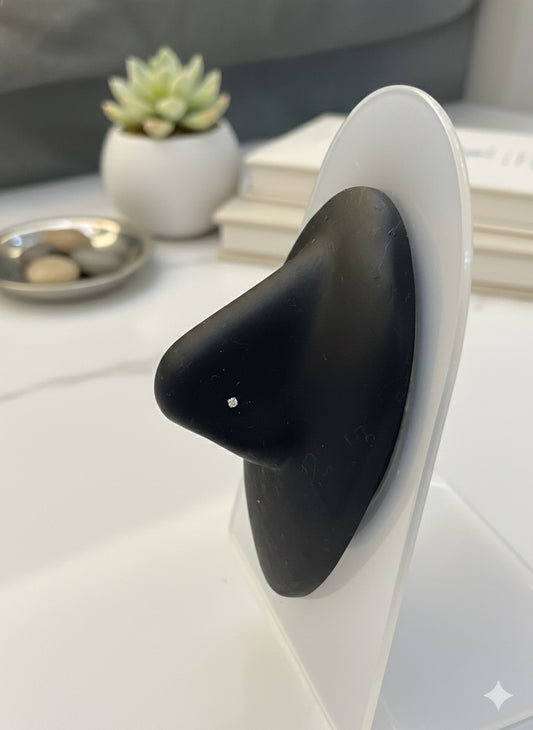 Celestial Dot Nose Stud (L-shaped-Titanium-silver - Stone 1.5mm)