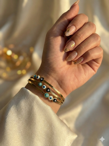 Evil Eye Trinity Cuff Bangle