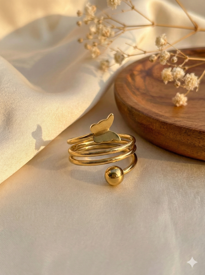 The Golden Monarch Wrap Rings
