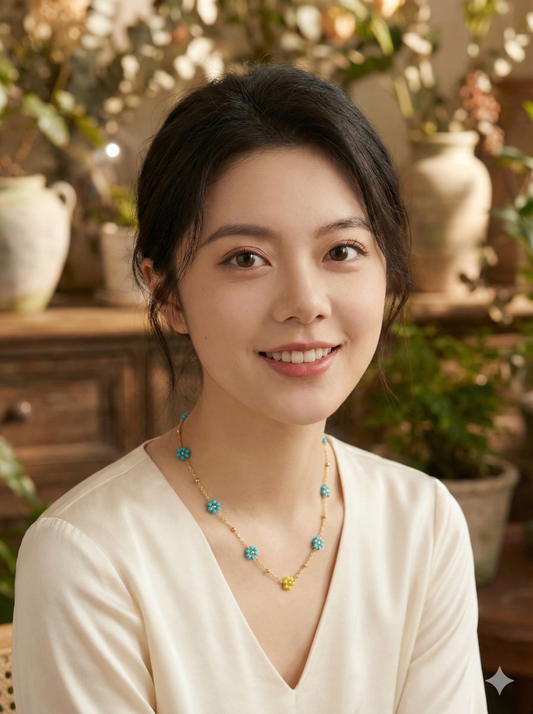 Forget-Me-Not & Sun Necklace