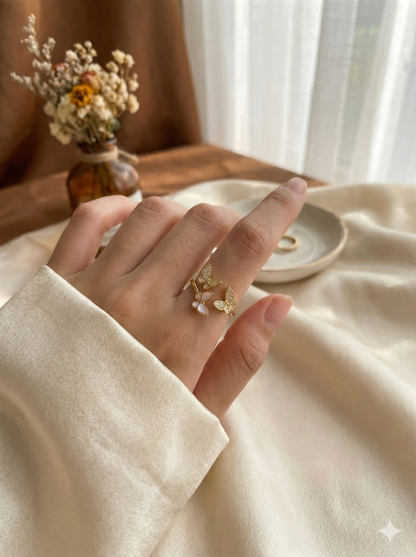 Twin Butterfly Rings (Adjustable)