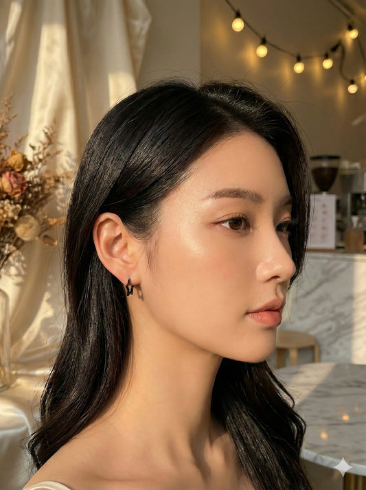 Midnight Star Hoops Earrings