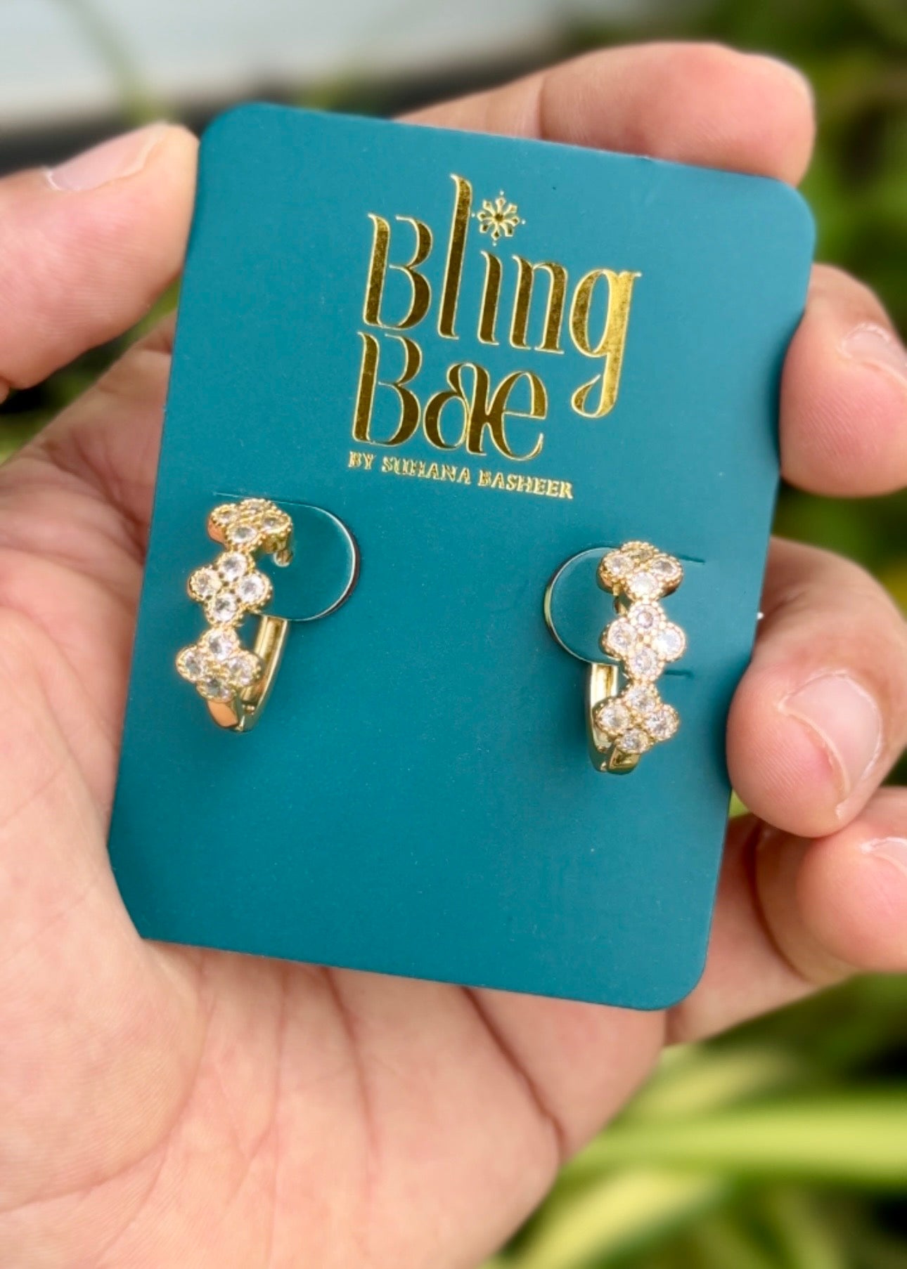 Crystal Blossom Hoop Earrings