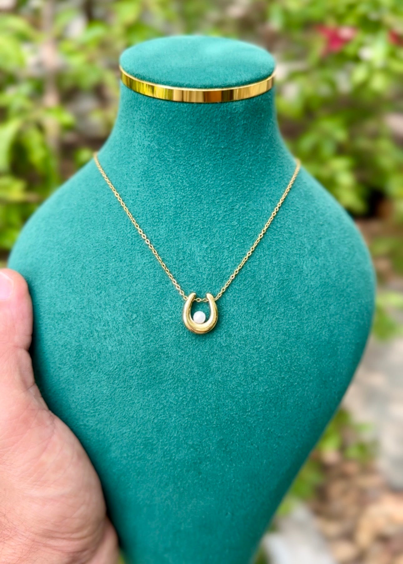 Luna Pearl Arc Necklace 🌙🤍✨