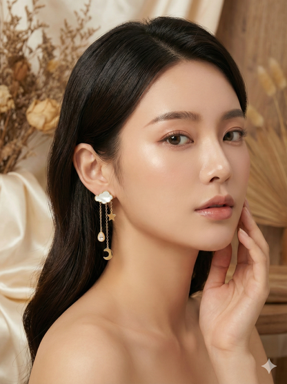 Moon & Cloud Whisper Earrings