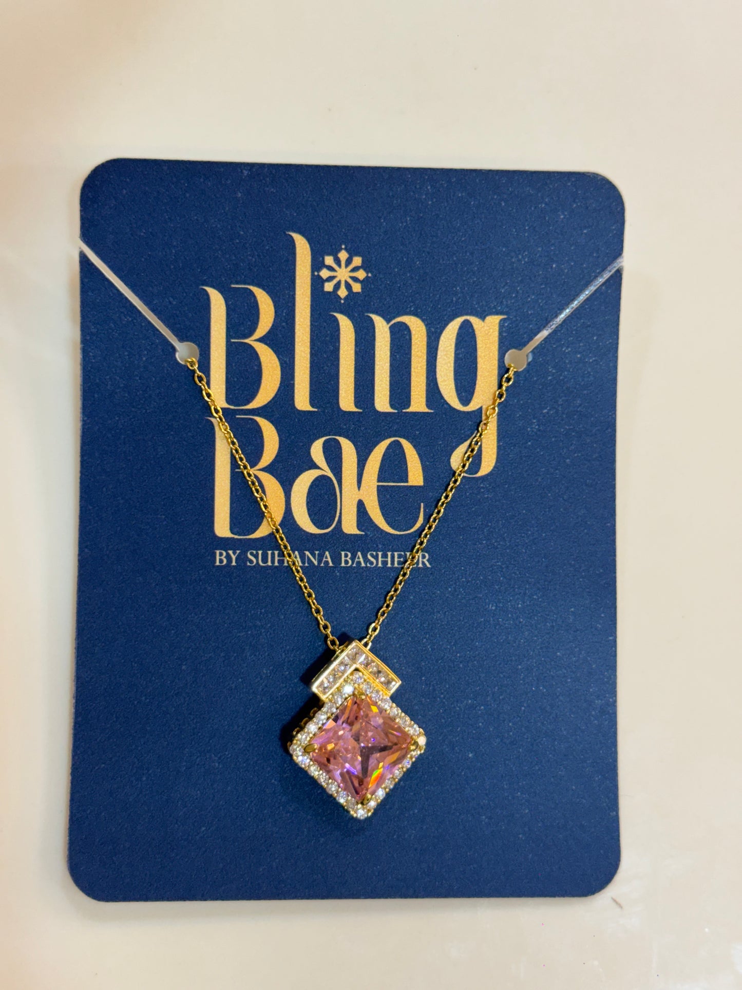 Pink Frost Chain With Pendant