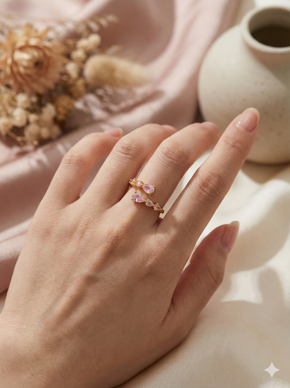 Pink Blossom Rings (Adjustable)