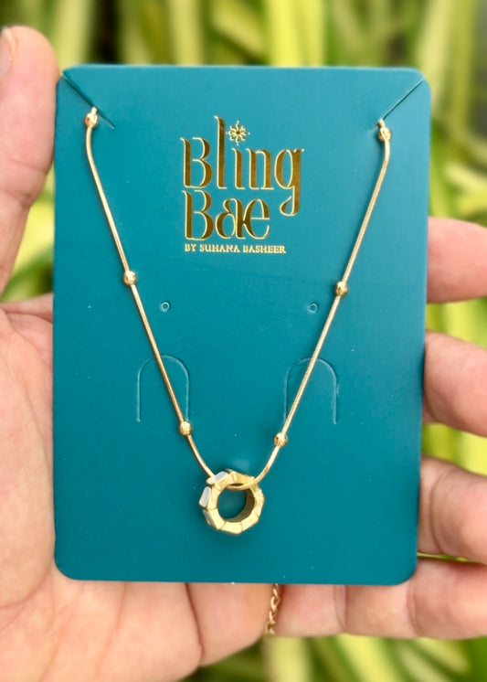Golden Orbit Charm Necklace ✨ (316L Grade)