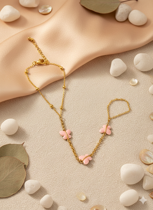 Blush Butterfly Hand Bracelets