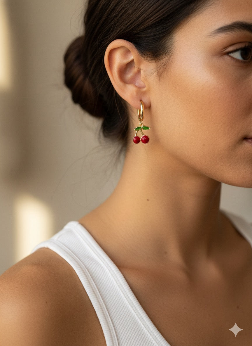 Sweet Cherry Dangle Earrings