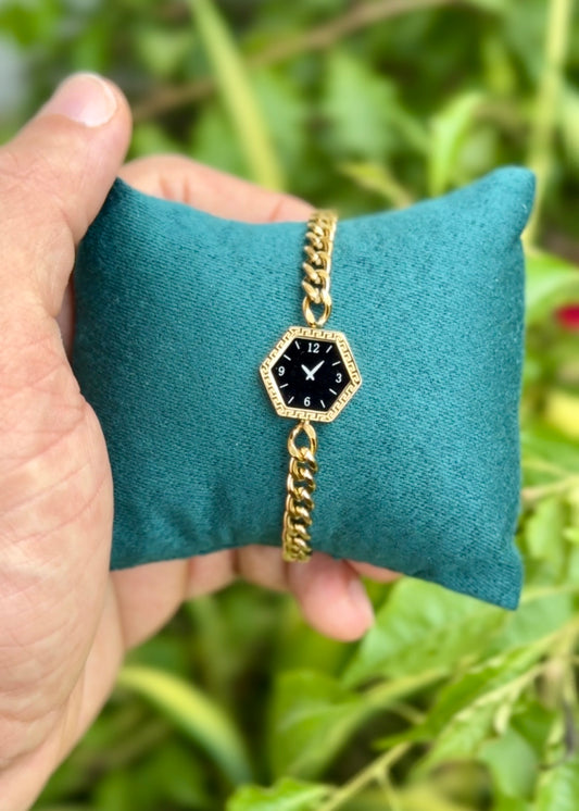 Royal Hexagon Dial Chain Bracelet⌚✨