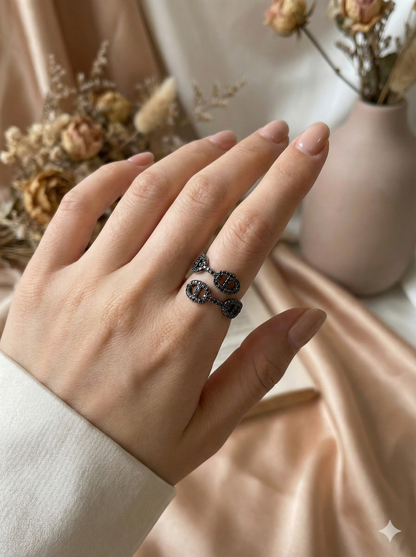 Noir Trinity Loop Rings (Adjustable)