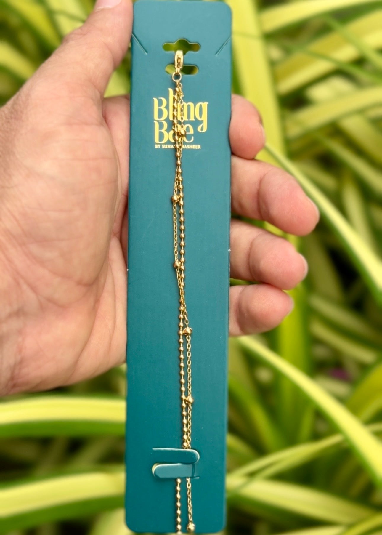 Golden Layered Bead Chain Bracelet ✨