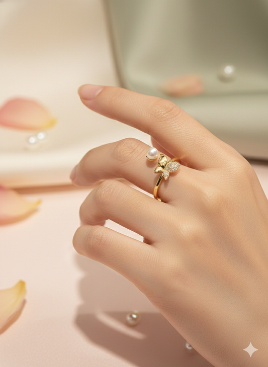 Dewdrop & Wing Rings (Adjustable)