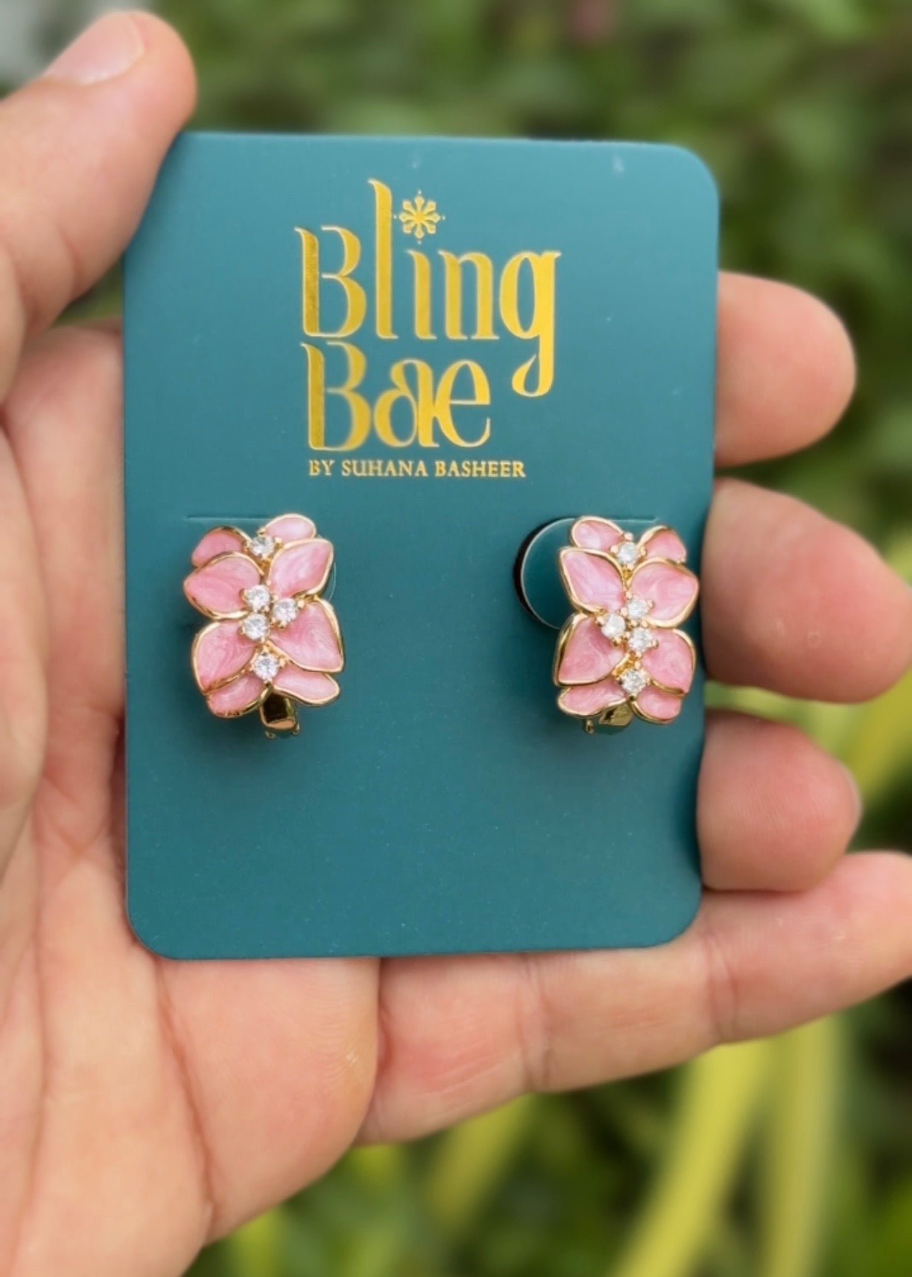 Blush Petal Charm Studs