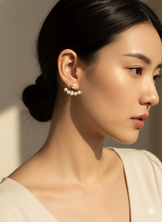 Elegant Pearl Climbers Studs