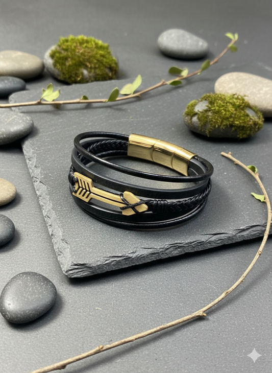 Arrowline Valor Leather Wristbands