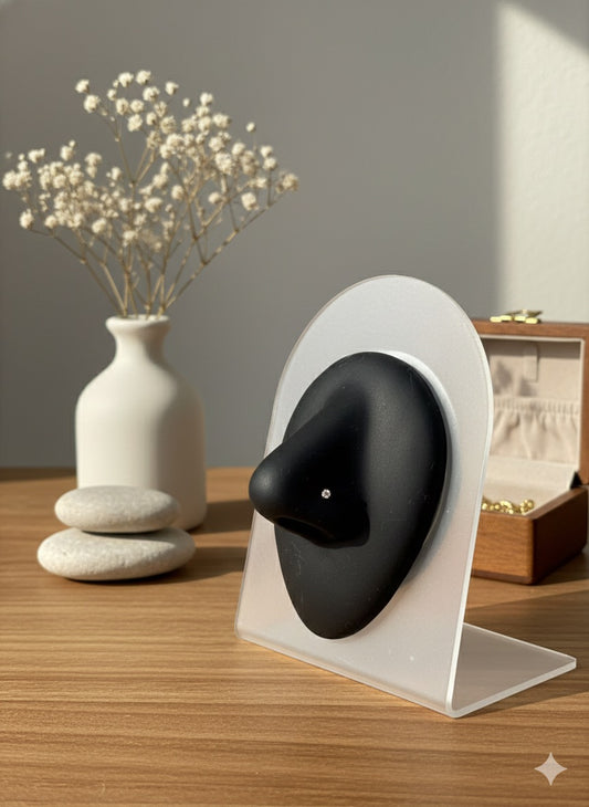 Ball-end Nose Stud (Titanium-silver - Stone 2mm)