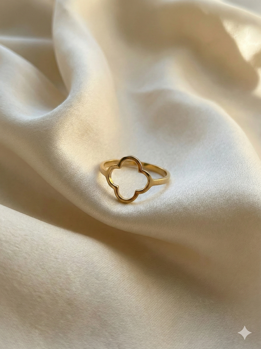 Minimalist Clover Outline Rings