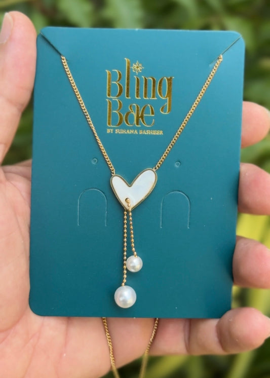 Pearl Drop Love Necklace