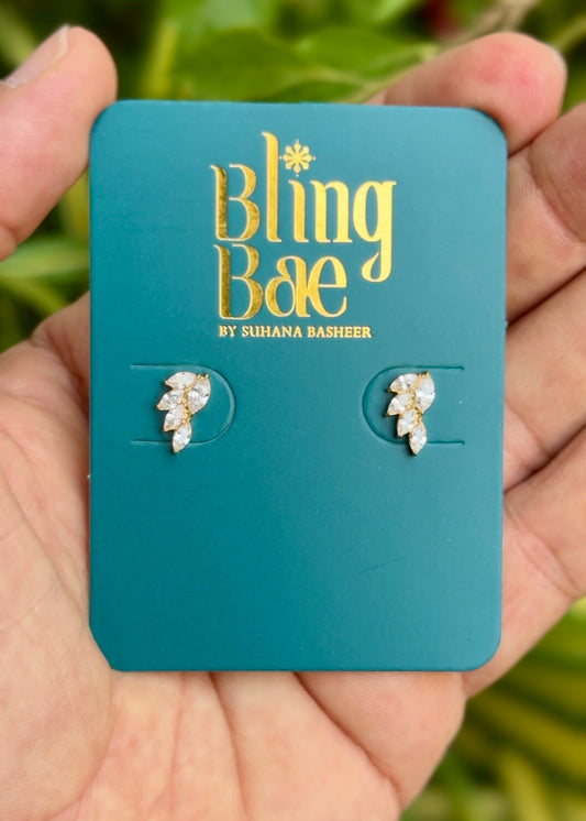 Leaf Cascade Spark Mini Studs ✨ (316L Grade)