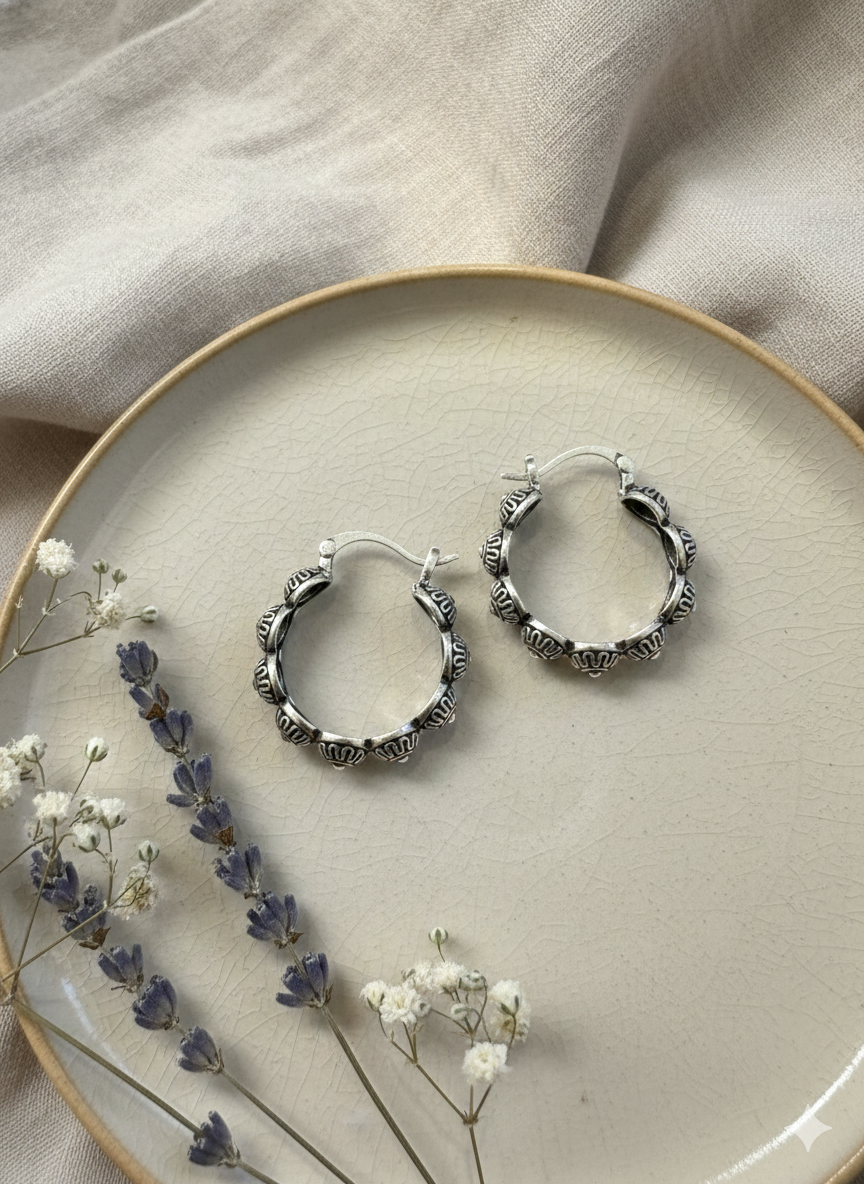Rustic Rhythm Hoop Earrings