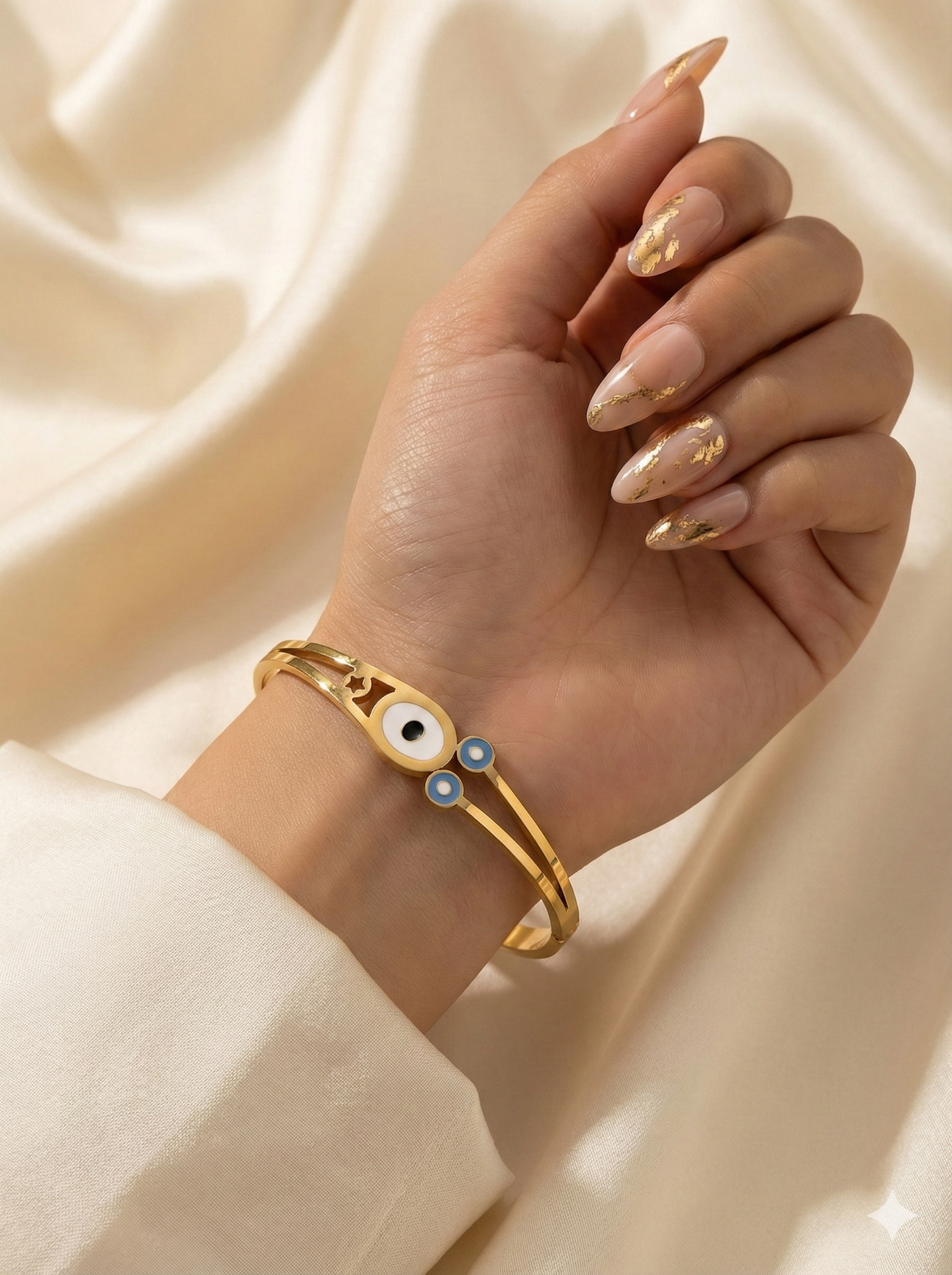 Evil Eye Halo Cuff Bangle