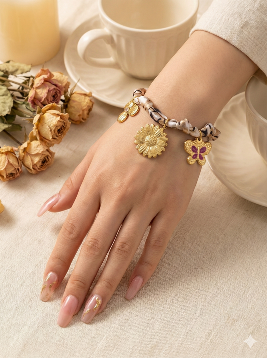 The Golden Bloom & Butterfly Bracelets