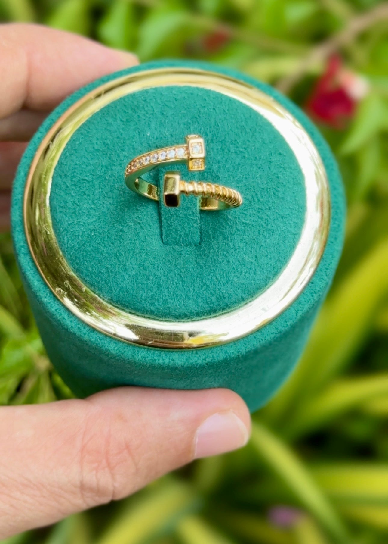 Modern Nail Crystal Rings (Adjustable)